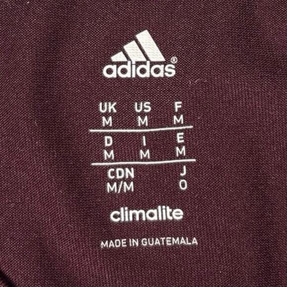 Adidas Men's Maroon Climalite Crewneck Short Sleeve Logo Training Gym T-Shirt M - Picture 5 of 5